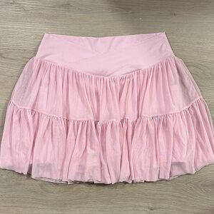 Pink Tiered Women's Blogilates Athletic Skirt